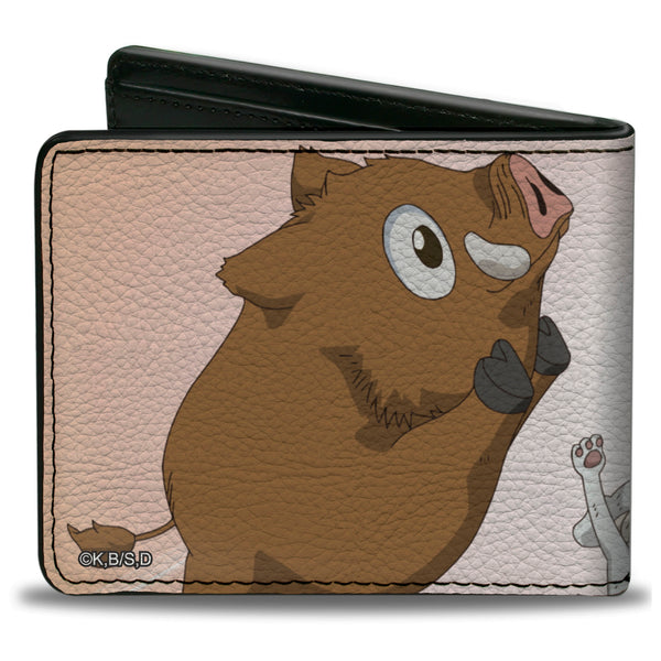 Buckle-Down Bi-Fold Wallet - DR. STONE Sagara Chalk And Suika Hands Up Pose And Title Logo Beige