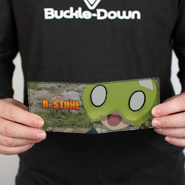 Buckle-Down Bi-Fold Wallet - DR. STONE Suika Smiling Pose And Title Logo