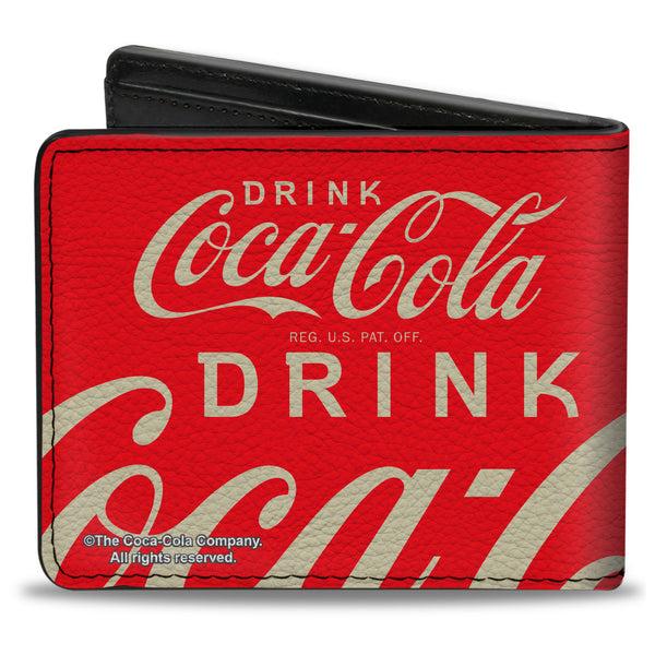 Buckle-Down Bi-Fold Wallet - DRINK COCA-COLA Close-Up Red/White