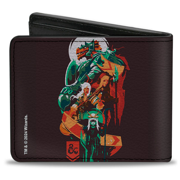Buckle-Down Bi-Fold Wallet - Dungeons & Dragons Characters Collage Brown/Multi Color