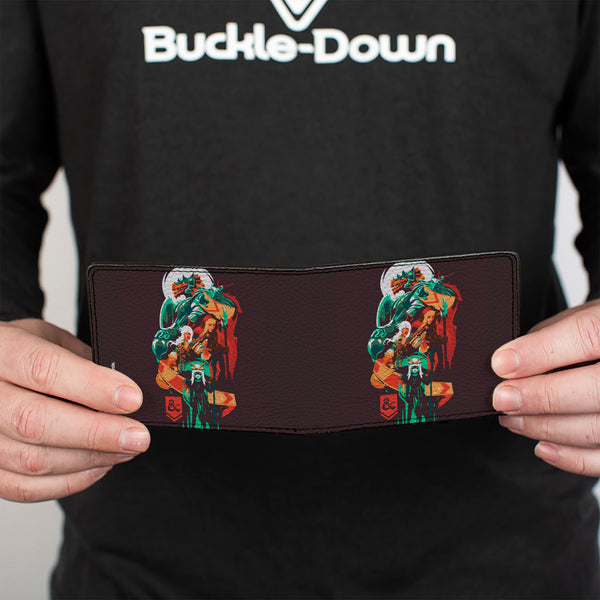 Buckle-Down Bi-Fold Wallet - Dungeons & Dragons Characters Collage Brown/Multi Color