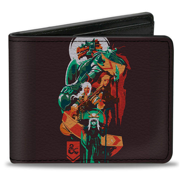 Buckle-Down Bi-Fold Wallet - Dungeons & Dragons Characters Collage Brown/Multi Color
