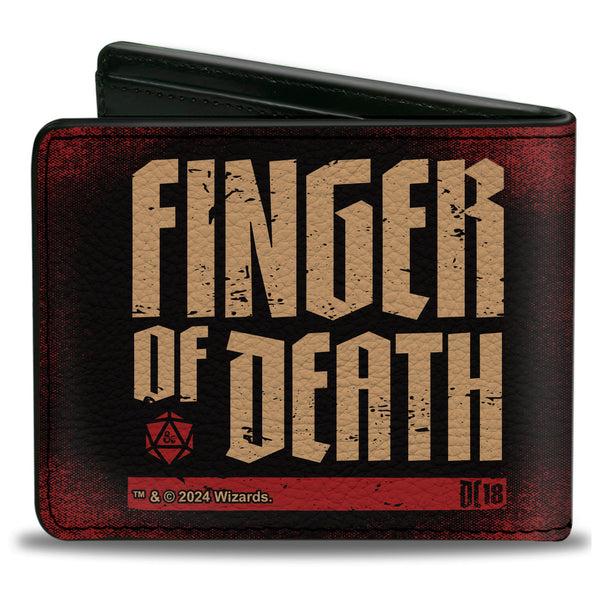 Buckle-Down Bi-Fold Wallet - Dungeons & Dragons FINGER OF DEATH Signal Black/Red/Tan