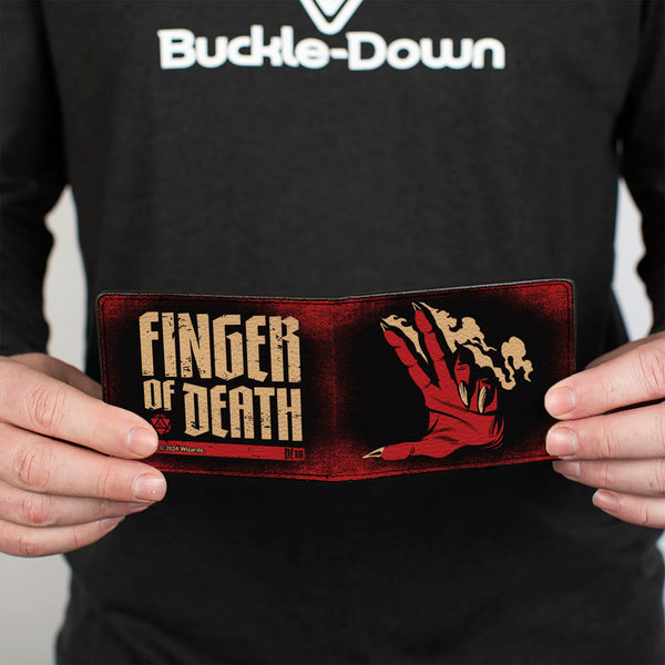 Buckle-Down Bi-Fold Wallet - Dungeons & Dragons FINGER OF DEATH Signal Black/Red/Tan