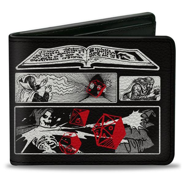 Buckle-Down Bi-Fold Wallet - Dungeons & Dragons I SURVIVED THE SPELLPLAGUE Spell Blocks Black/White/Red