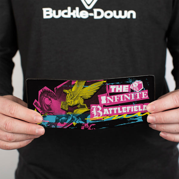 Buckle-Down Bi-Fold Wallet - Dungeons & Dragons THE INFINITE BATTLEFIELD Collage Black/Multi Color