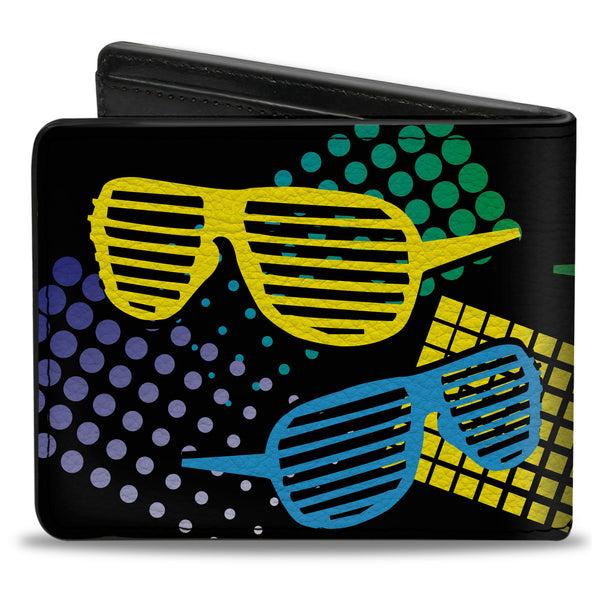 Buckle-Down Bi-Fold Wallet - Eighties Shades Black Neon