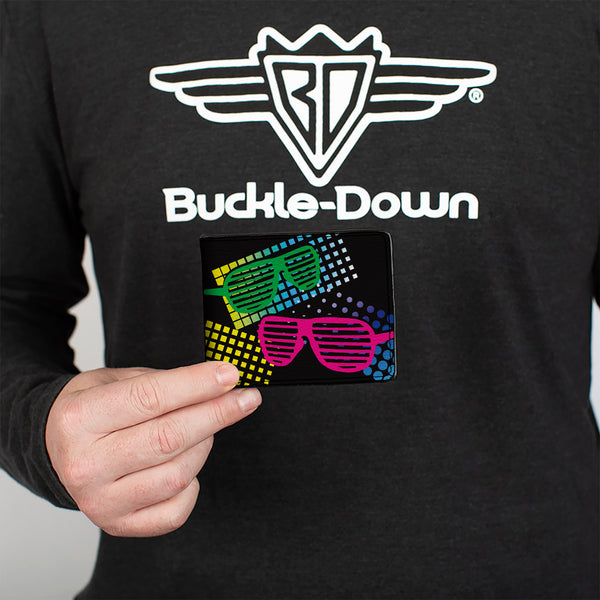Buckle-Down Bi-Fold Wallet - Eighties Shades Black Neon