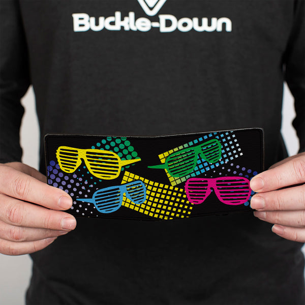 Buckle-Down Bi-Fold Wallet - Eighties Shades Black Neon