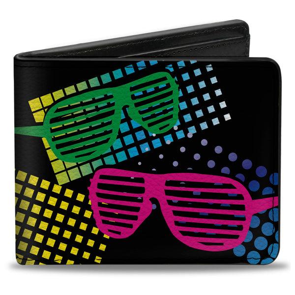 Buckle-Down Bi-Fold Wallet - Eighties Shades Black Neon