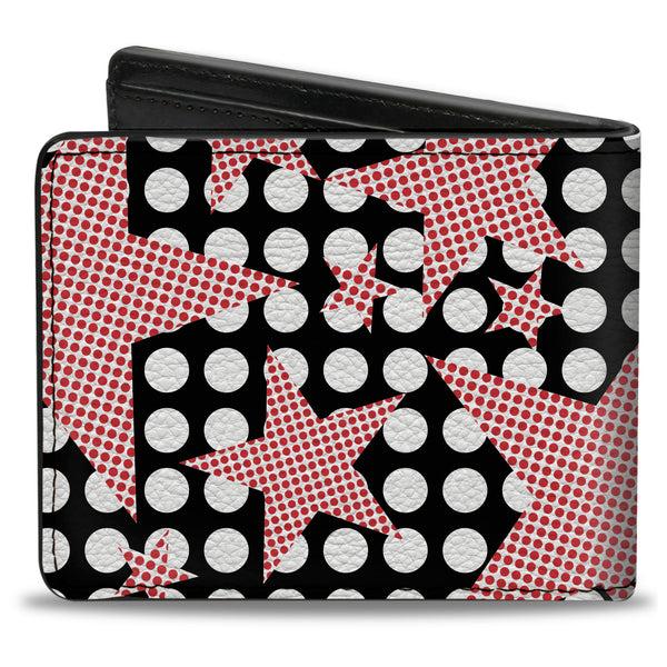Buckle-Down Bi-Fold Wallet - Eighties Stars2 Black White Red