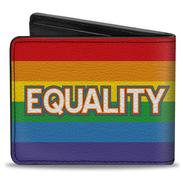 Buckle-Down Bi-Fold Wallet - EQUALITY Stripe Rainbow White