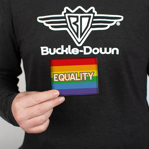 Buckle-Down Bi-Fold Wallet - EQUALITY Stripe Rainbow White