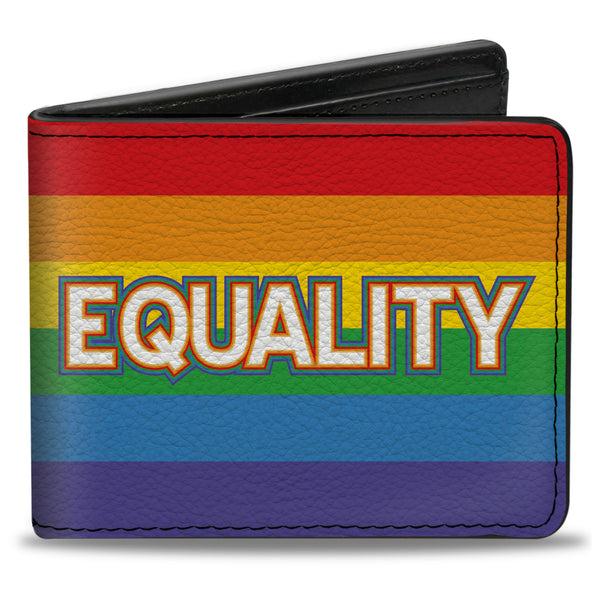 Buckle-Down Bi-Fold Wallet - EQUALITY Stripe Rainbow White
