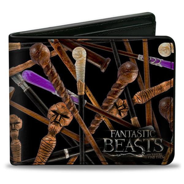 Buckle-Down Bi-Fold Wallet - Fantastic Beasts and Where to Find Them Wands Scattered