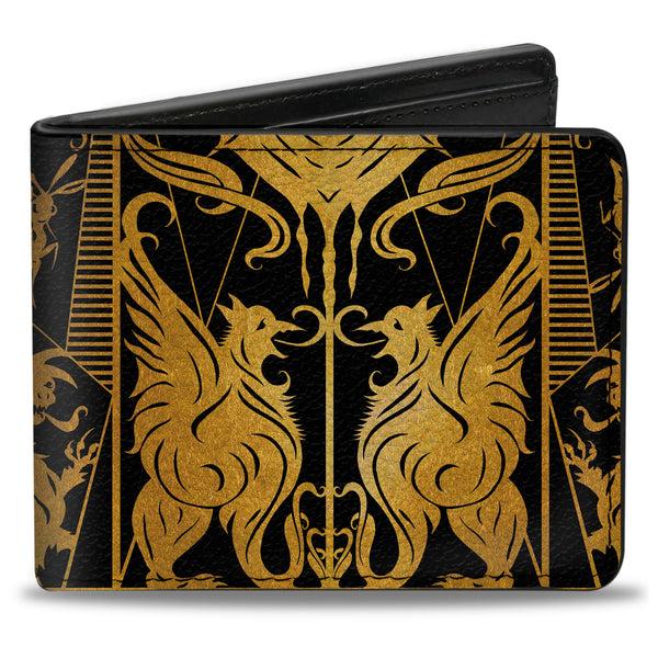 Buckle-Down Bi-Fold Wallet - Fantastic Beasts The Crimes of Grindelwald Obscurus Book Binding CLOSE-UP Black Golds