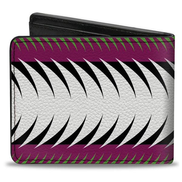 Buckle-Down Bi-Fold Wallet - Fish Tail Fuchsia Black White