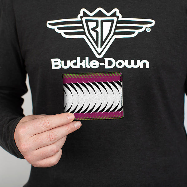 Buckle-Down Bi-Fold Wallet - Fish Tail Fuchsia Black White