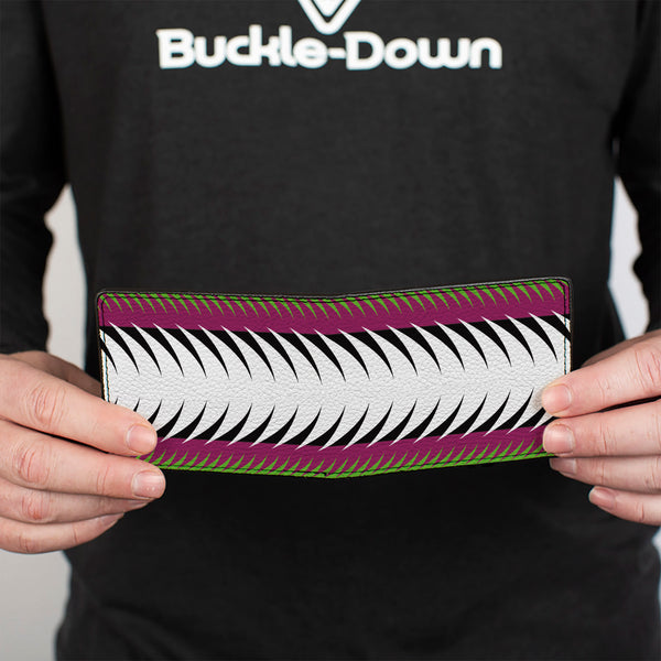 Buckle-Down Bi-Fold Wallet - Fish Tail Fuchsia Black White