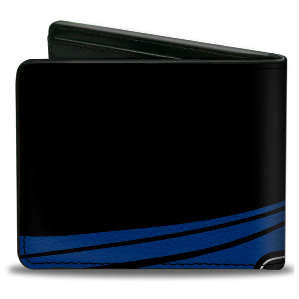 Buckle-Down Bi-Fold Wallet - Flaming Cobra Jet Black Blue White Red