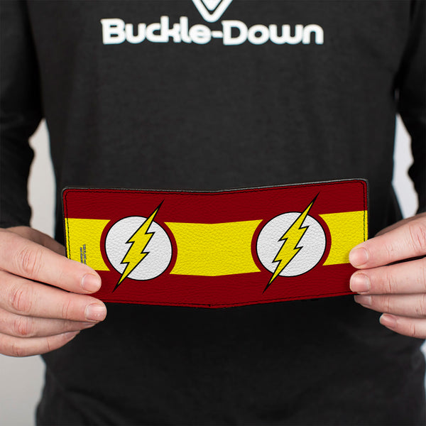 Buckle-Down Bi-Fold Wallet - Flash Logo Stripe Red White Yellow