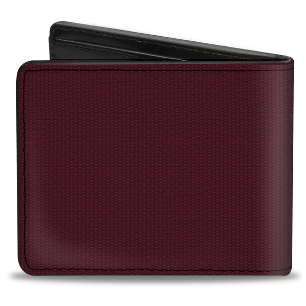 Buckle-Down Bi-Fold Wallet - Flash Logo12 Mesh Lattice Burgundy Black Gold