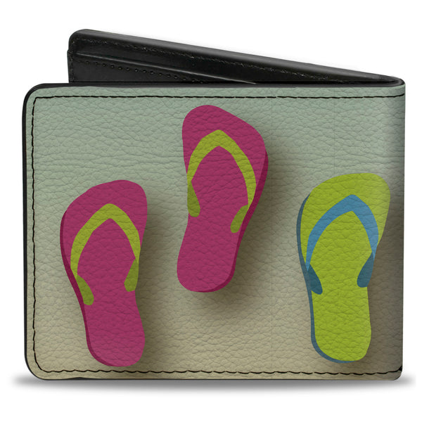 Buckle-Down Bi-Fold Wallet - Flip Flops2 Aqua Multi Color