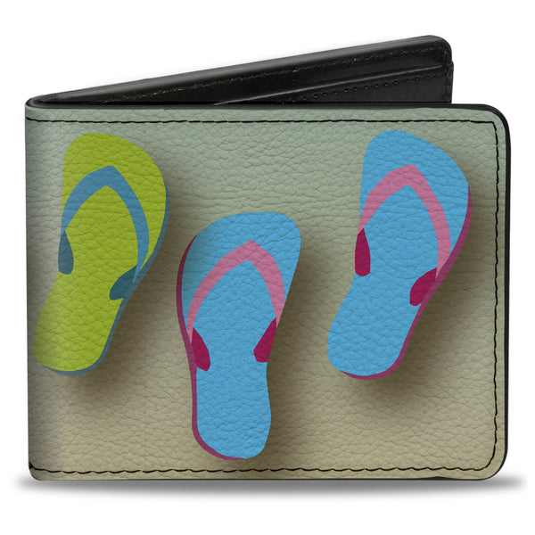 Buckle-Down Bi-Fold Wallet - Flip Flops2 Aqua Multi Color