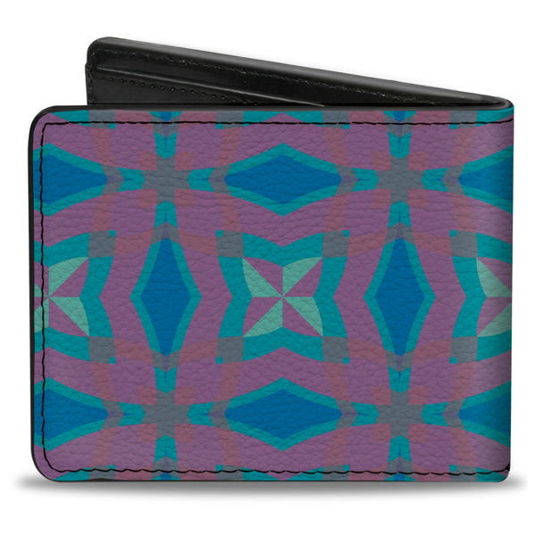 Buckle-Down Bi-Fold Wallet - Floral Kaleidoscope Blues Pinks