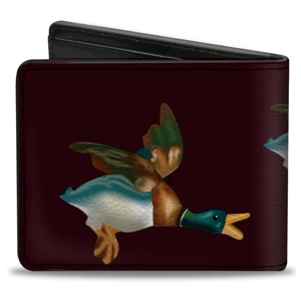 Buckle-Down Bi-Fold Wallet - Flying Mallards Burgundy