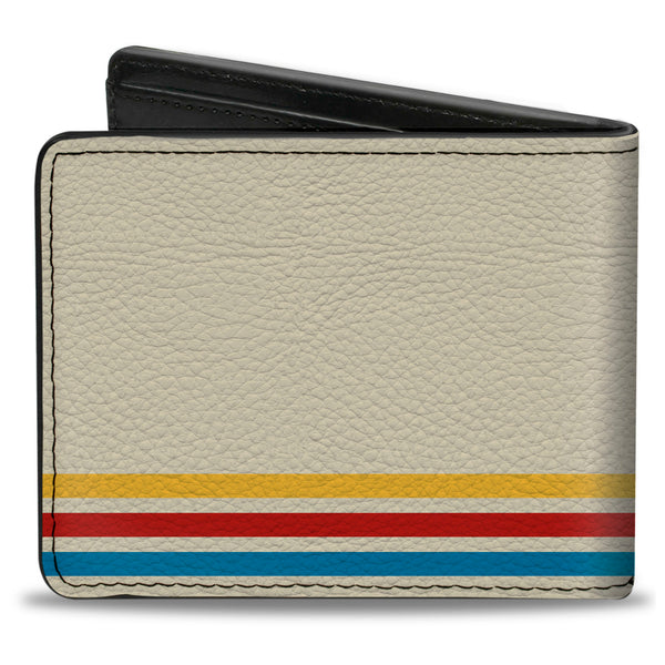 Buckle-Down Bi-Fold Wallet - Ford BRONCO Corner Script Stripe White/Multi Color