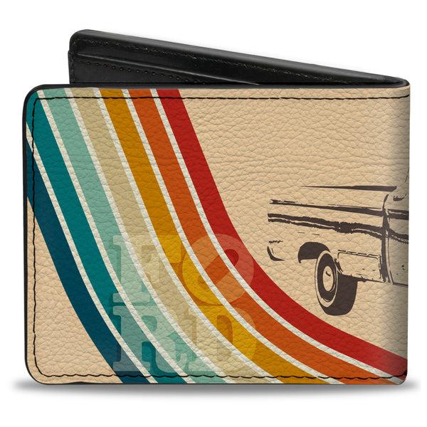 Buckle-Down Bi-Fold Wallet - Ford F-100 Truck Stripe Beige/Rainbow