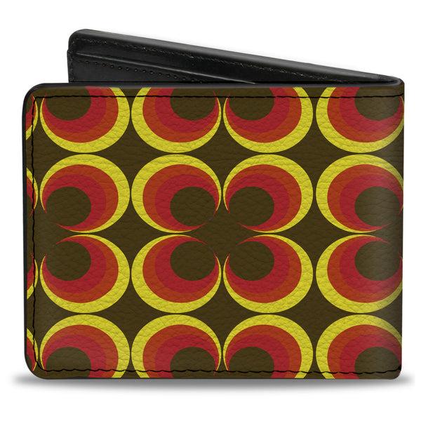 Buckle-Down Bi-Fold Wallet - Four Dot Gradient Brown Yellow Red