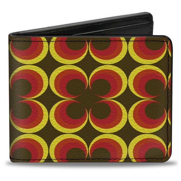 Buckle-Down Bi-Fold Wallet - Four Dot Gradient Brown Yellow Red