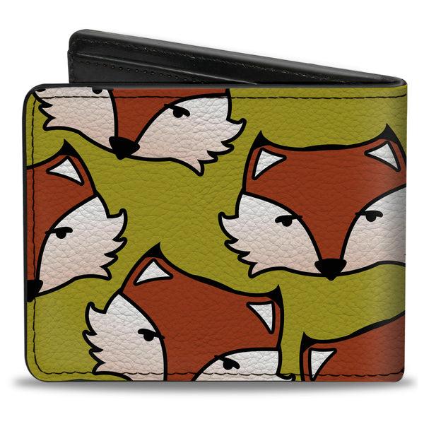 Buckle-Down Bi-Fold Wallet - Fox Face Scattered Warm Olive2