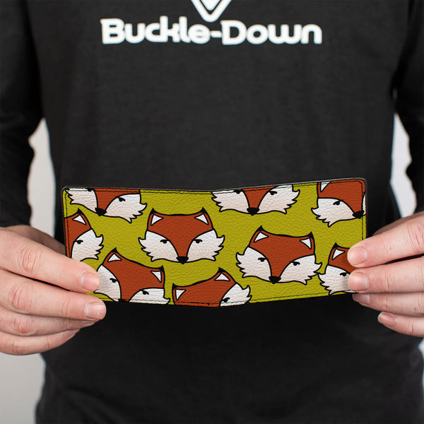 Buckle-Down Bi-Fold Wallet - Fox Face Scattered Warm Olive2