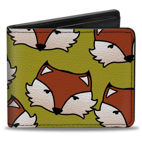 Buckle-Down Bi-Fold Wallet - Fox Face Scattered Warm Olive2