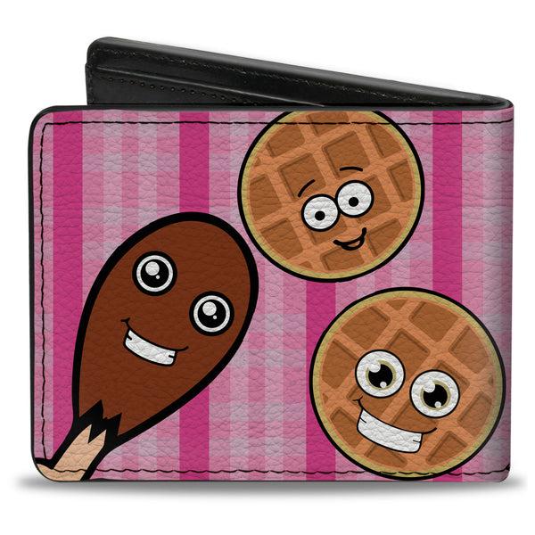Buckle-Down Bi-Fold Wallet - Fried Chicken & Waffles Plaid Pinks