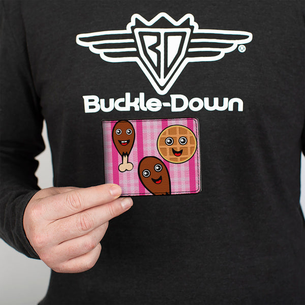 Buckle-Down Bi-Fold Wallet - Fried Chicken & Waffles Plaid Pinks