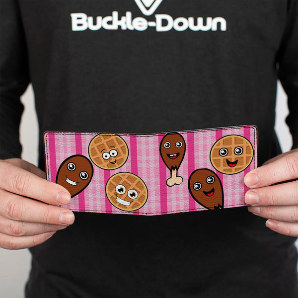 Buckle-Down Bi-Fold Wallet - Fried Chicken & Waffles Plaid Pinks
