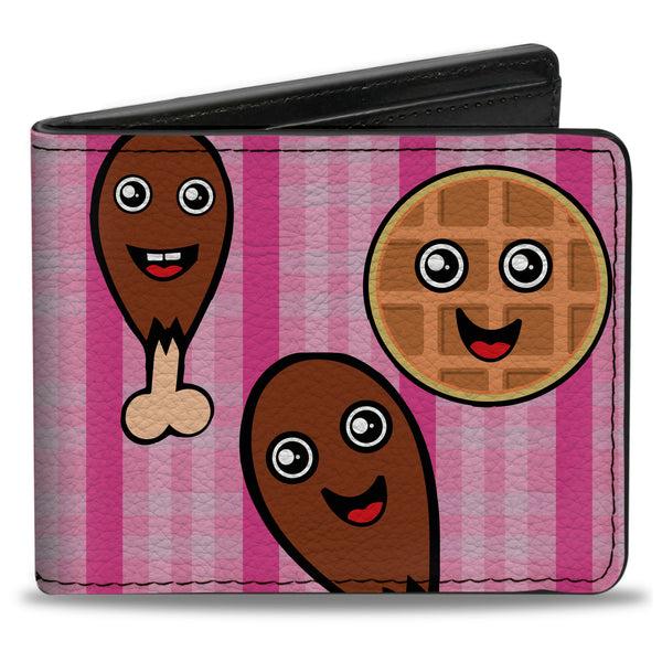 Buckle-Down Bi-Fold Wallet - Fried Chicken & Waffles Plaid Pinks