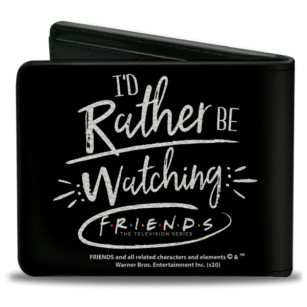Buckle-Down Bi-Fold Wallet - Friends I'D RATHER BE WATCHING FRIEND THE TELEVISION SERIES Black White Multi Color
