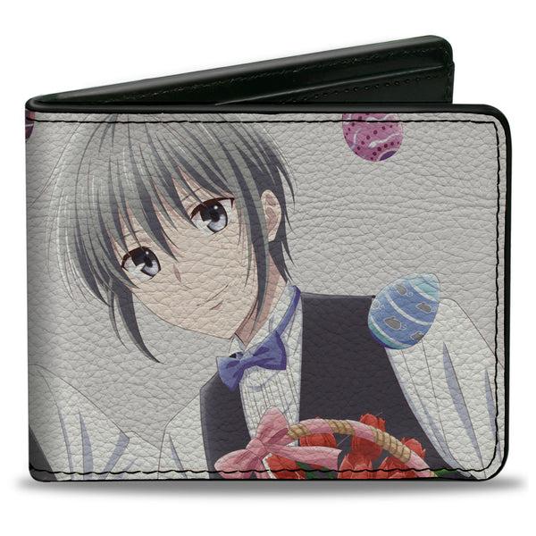 Buckle-Down Bi-Fold Wallet - Fruits Basket Kyo and Yuki Easter Themed Animage Magazine Poster Pose Gray