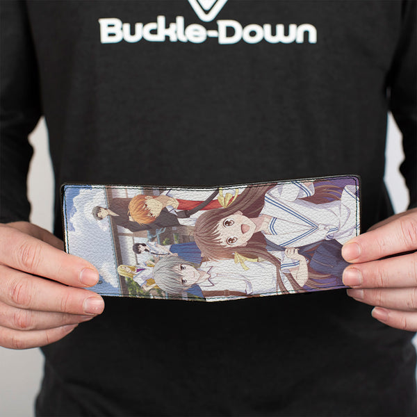 Buckle-Down Bi-Fold Wallet - Fruits Basket Season One Six Character Outdoor Group Pose
