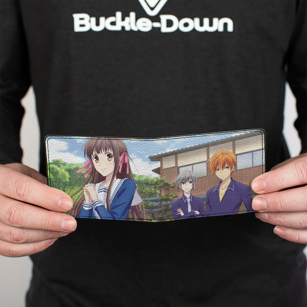Buckle-Down Bi-Fold Wallet - Fruits Basket Tohru Yuki And Kyo NewType Magazine June 2019 Outdoor Pose
