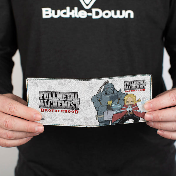 Buckle-Down Bi-Fold Wallet - FULLMETAL ALCHEMIST BROTHERHOOD Chibi Elric Brothers Pose White
