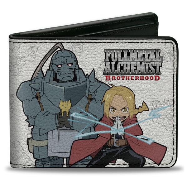 Buckle-Down Bi-Fold Wallet - FULLMETAL ALCHEMIST BROTHERHOOD Chibi Elric Brothers Pose White