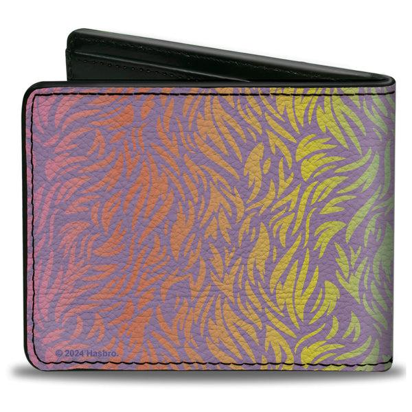 Buckle-Down Bi-Fold Wallet - FURBY Title Logo Fur Print Multi Color/Purple/White
