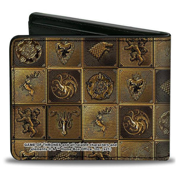 Buckle-Down Bi-Fold Wallet - Game Of Thrones House Sigil Blocks Gold