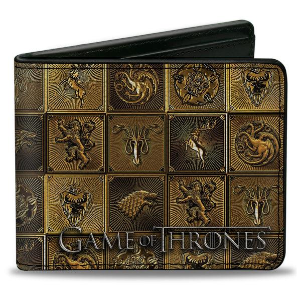 Buckle-Down Bi-Fold Wallet - Game of Thrones House Sigil Blocks Gold